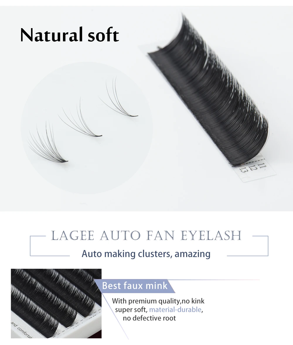 LAGEE easy fanning eyelash extensions fast fanning Russian volume lashes mink blooming False make up tool nagaraku line