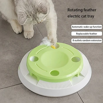 

Interactive Playing Exercise Toy Electric Pet Cat Toy Funny Cat Automatic Rotating Cat Play Teaser Plate Mice & Animal Toys