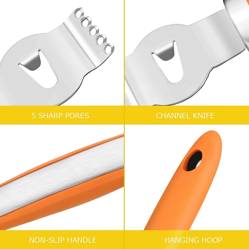 Stainless Steel Lemon Grater Orange Citrus Peeler With Channel Knife  Kitchen Peeler Tool Shredded Coconut Planing Knife - Fruit & Vegetable  Tools - AliExpress