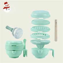 Trituradora manual de alimentos para bebés, prensa de alimentos para frutas y verduras, máquina de platos para niños