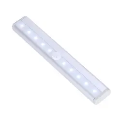 10 светодиодный датчик для шкафа свет беспроводной светодиодный свет шкафа с датчиком движения ночник алюминиевый для гардероба, спальни