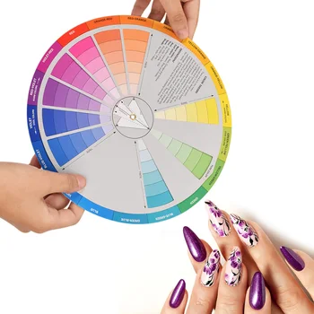 

Professional 12 Color Tattoo Nail Pigment Wheel Three-Tier Color Mixing Guide Circle Paper Card