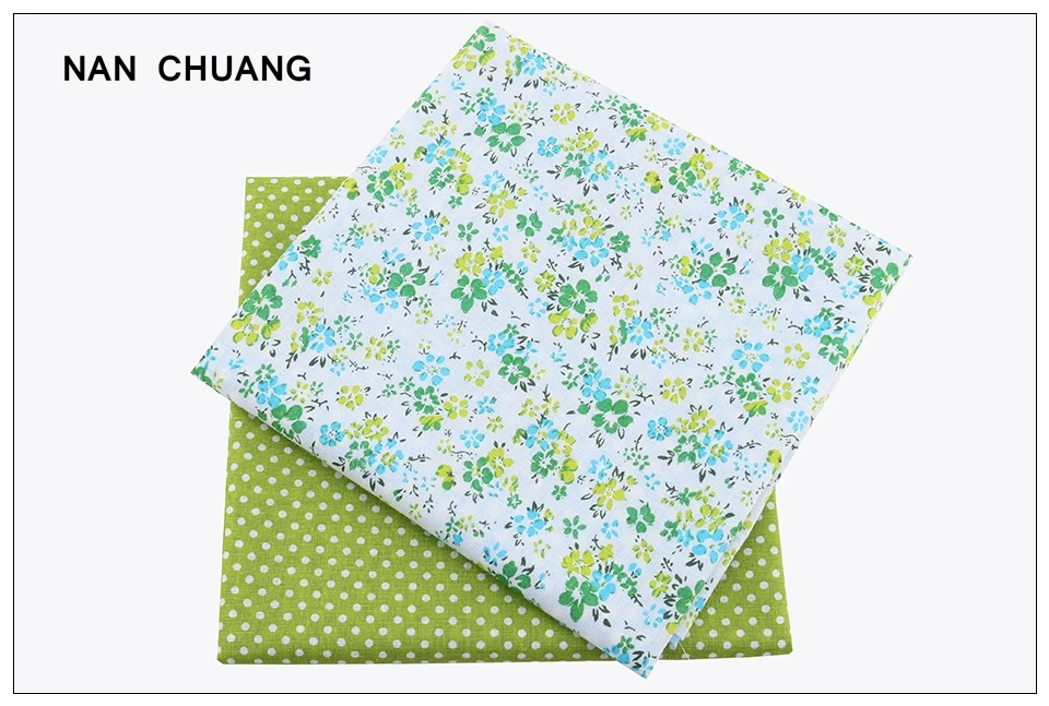 Nanchuang 7 шт./лот, зеленая тонкая хлопковая ткань низкой плотности, Лоскутная Ткань, сделай сам, ручная работа, ткань для шитья, рукоделие, узор 50x50 см