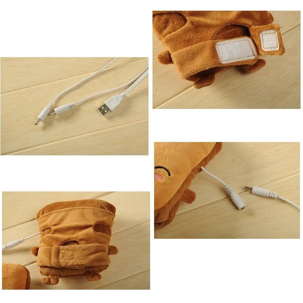 USB хлеба в форме грелка для рук перчатки нагревательные перчатки без пальцев теплые зимние перчатки