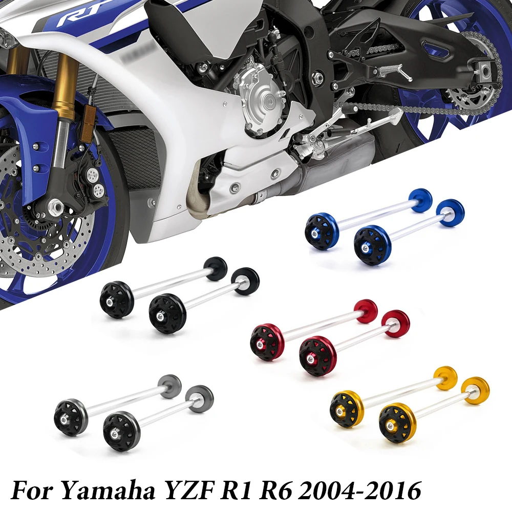 

CNC Aluminum Front & Rear Axle Fork Crash Sliders Protector for Yamaha YZF R1 R6 2004-2016 Motorcycle Accessories