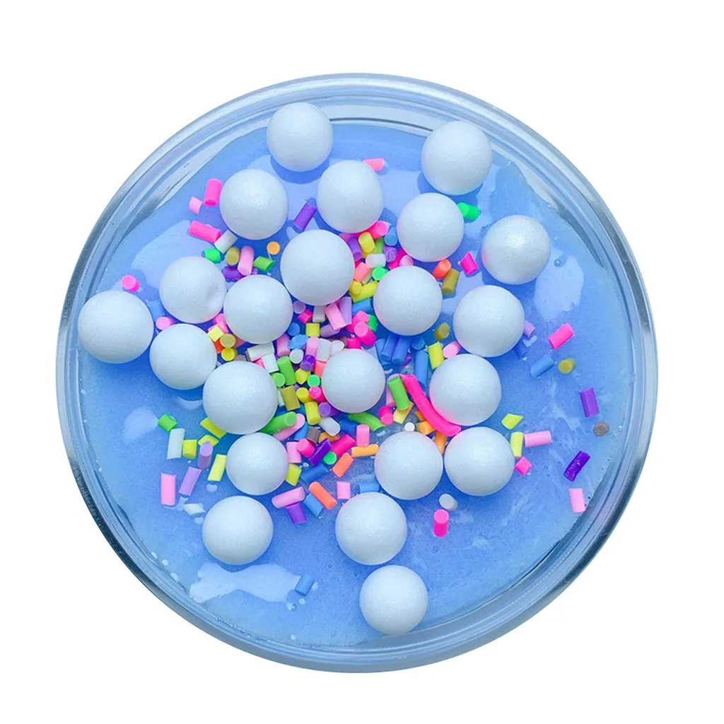 Пушистая бусина, игрушки для мороженого, слизи, сделай сам, снятие стресса, Детская забавная игрушка, подарок, глина, пластилин, нетоксичный, эластичный, juguetes - Цвет: Blue