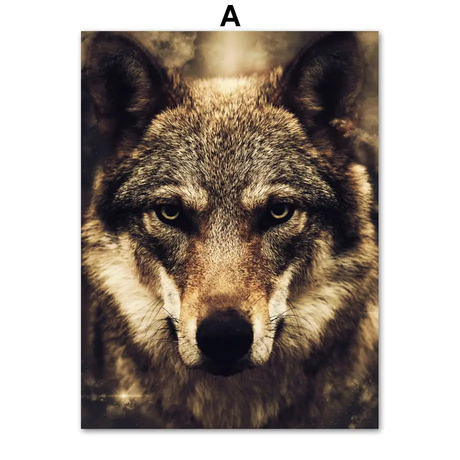 Watercolor-Wolf-Lion-Eagle-Elephant-Wall-Art-Canvas-Painting-Nordic-Posters-And-Prints-Wall-Pictures-For