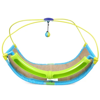 

Cat Toy Rocker Linen Canvas Swing Cat Sofa Cat Sleeping Cradle Bed with Bell Ball Pet Interactive Toy
