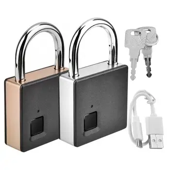 

Smart Door Lock Metal Fingerprint Door Lock Padlock Stainless Steel Biometric Portable Outdoor Padlock Dustproof Waterproof Lock