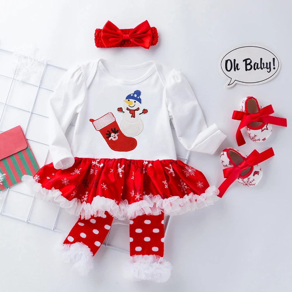 Emotion Moms комбинезон для девочки комбинезоны Рождественская одежда для малышей Рождественский подарок для новорожденных хлопок 4 комплекта