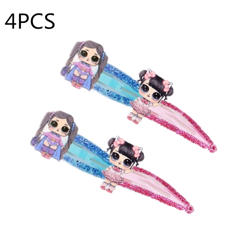 6 шт./компл. головная повязка для новорожденных детей Микки DIY аксессуары для волос Головные уборы шпильки Мультфильм Русалка лошадь Радуга заколка для волос для девочек - Цвет: 9-4pcs