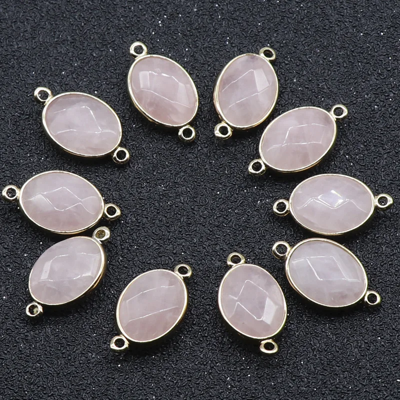 Natural Stone Water Drop Pink Crystal Opal Agate Tiger's Eye Pendants fit  Earrings Necklace Jewelry Making