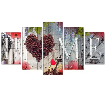 

5 Panel Canvas Combination Painting Art Frameless Print Rectangle Multicolor Picture Home Decor Room Decoration