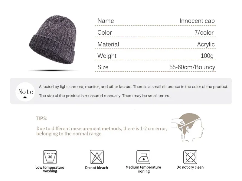 Winter Beanie Hat Slouchy Beanies for Women and Men Autumn Hair Coarse Thick Skullies Knitted Skullies Bonnet Caps Girls Hat