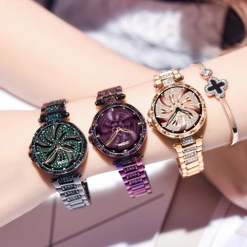

DOM Women Quartz Watches Hot top Stylish Fashion Diamond Female Wristwatch Luxury Brand Waterproof watch women gold reloj mujer