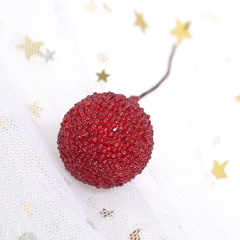 20pcs Mini Fake Fruit Artificial Glass Berries Gold/sliver/red Cherry Christmas Pearl Berries For Wedding Christmas DIY Decor 20pcs Mini Fake Fruit Artificial Glass Berries Gold/sliver/red Cherry Christmas Pearl Berries For Wedding Christmas DIY Decor