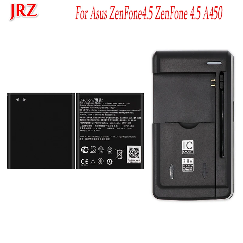 2 шт. батарея+ зарядка 1750 мАч для Asus ZenFone4.5 ZenFone 4,5 A450 батарея C11P1403 батарея мобильного телефона запасная батарея
