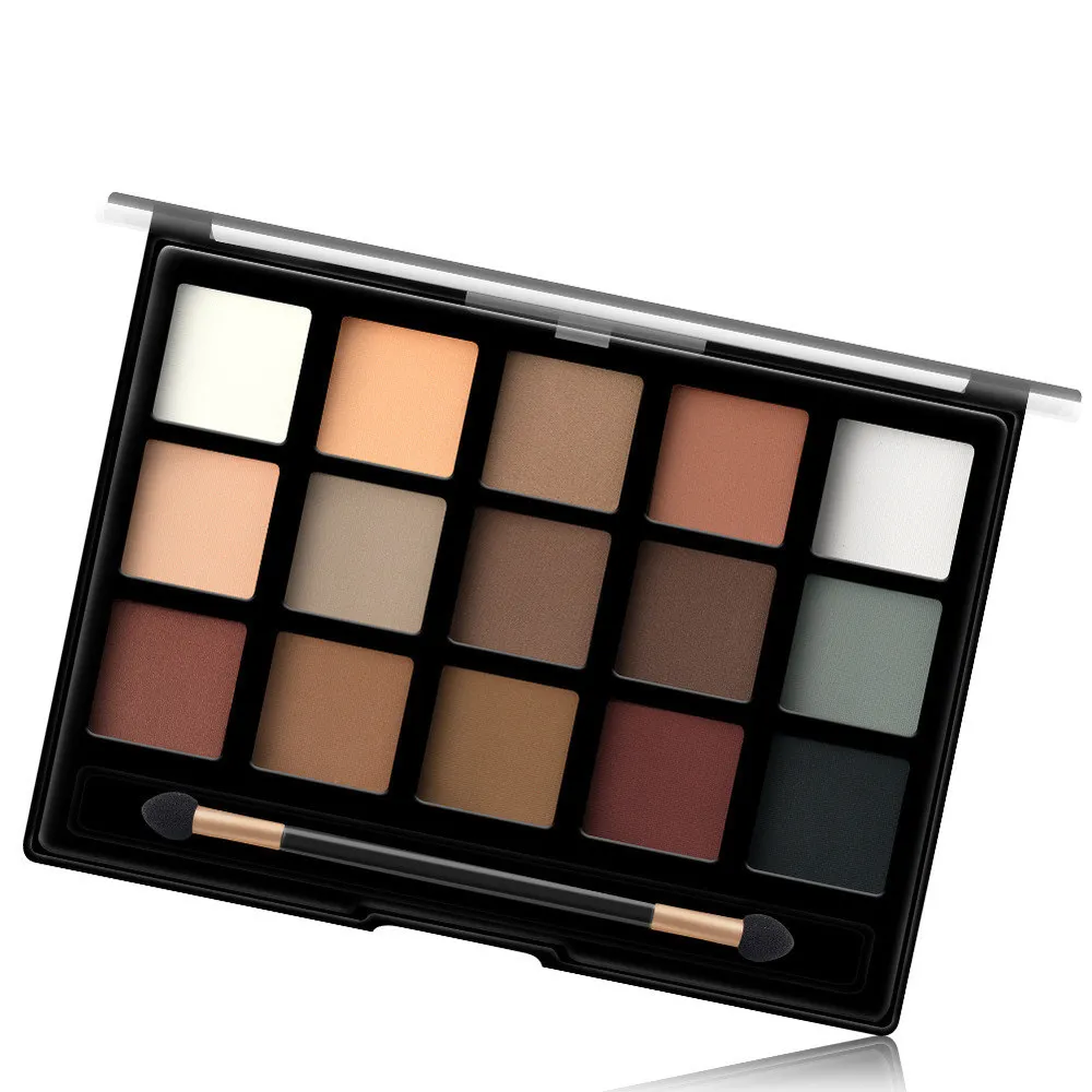 Матовые тени для век 15 цветов палитра макияжа водостойкие зеркальные коричневые