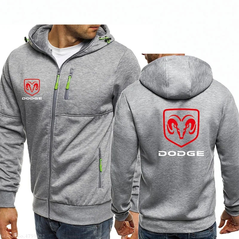 Мужские толстовки на молнии, классические осенне-зимние толстовки Dodge, толстовка, куртка, пальто с длинным рукавом, повседневные мужские толстовки с карманами на молнии - Цвет: 1