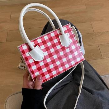 

Small PU Handbag for Women Fashion Color Matching Small Square Bag Hand-held Shoulder Bag Crossbody Bag tote bag