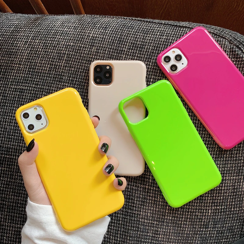 

Moskado Fashion Candy Color Phone Cases For iPhone 11 Pro Max X XR XS 8 7 6 6s Plus Simple Plain Color Soft TPU Case Back Cover