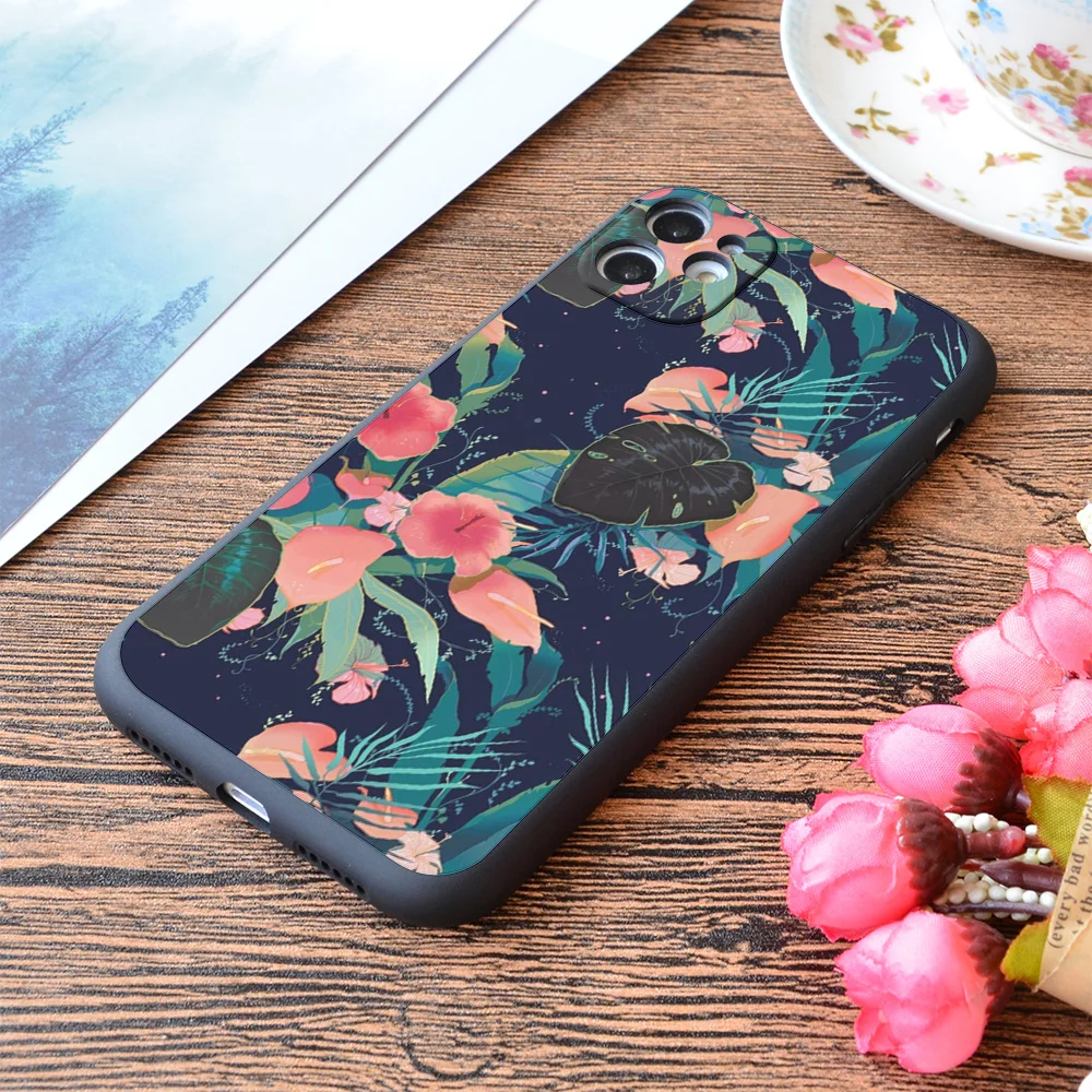 

For iPhone Laceleaf Pattern Print Soft Matt Apple iPhone Case