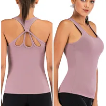 Сексуальная Открытая спина Йога Спортивный жилет для женщин плотный гибкий фитнес, спорт дышащая майка для спортзала беговые рубашки без рукавов Топ
