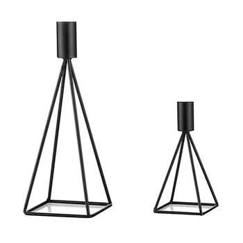 

Metal Taper Black Candle Holders Set Of 2,Modern Decorative Centerpiece Candlestick for Table(Without Candles)