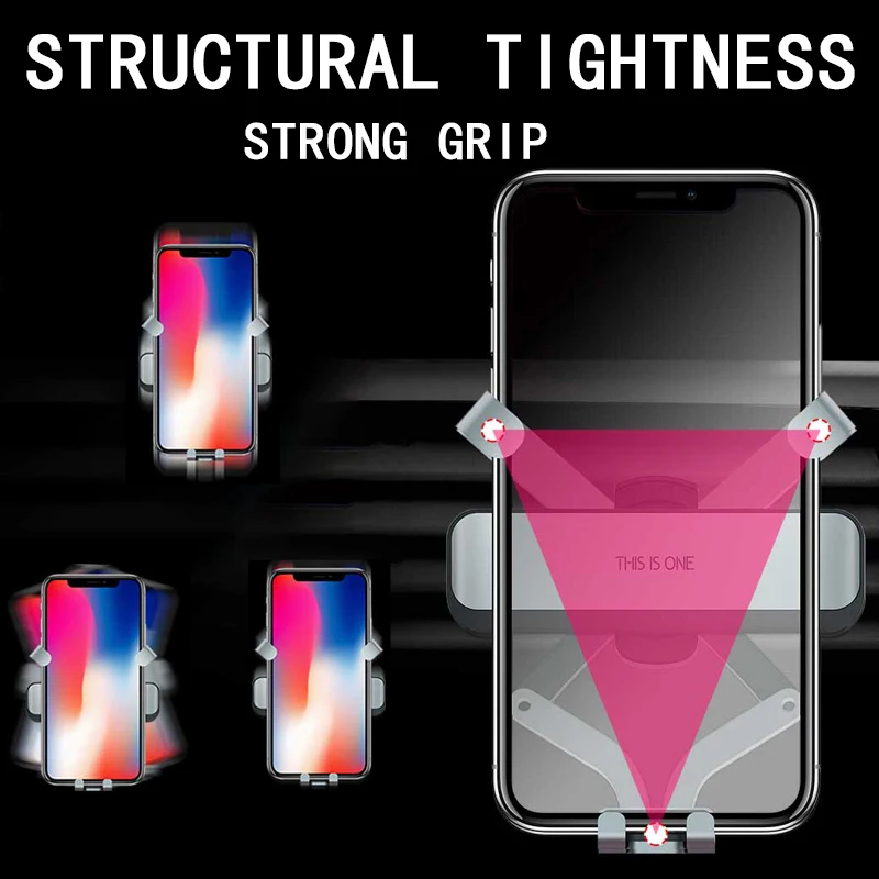 Universal Grip Car Mount Alloy Gravity Phone Holder Stand Bracket For Samsung Phone Accessories
