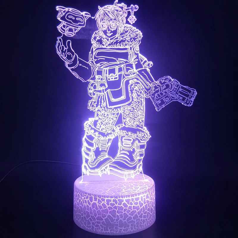 Игра герой Overwatch Mei 3D лампа Батарея питание Multi-color с пультом дистанционного