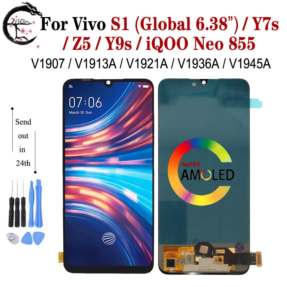 6 38-дюймовый ЖК-дисплей S1 для Vivo Z5 Display Y7s Y9s iQOO Neo 855 ЖК-экран с сенсорным экраном
