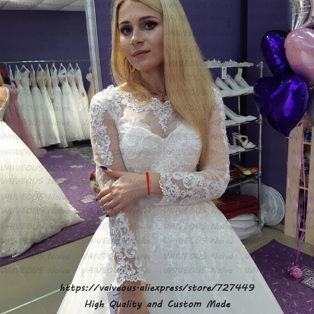 Vestidos de Novia/кружевное свадебное платье с длинными рукавами, на заказ, платье невесты Alibaba, свадебное платье, модный халат de Mariee