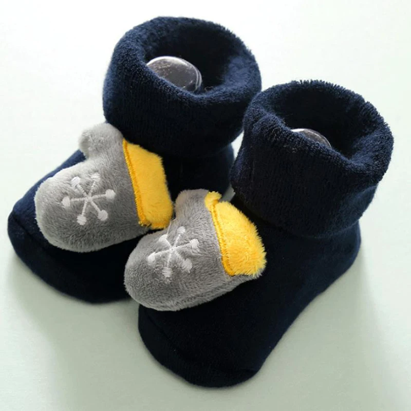 Christmas gloves Рождественские носки детские зимние теплые Нескользящие тапочки для новорожденных девочек и мальчиков милые подарки Санта Клауса, яркие цвета - Цвет: Christmas gloves