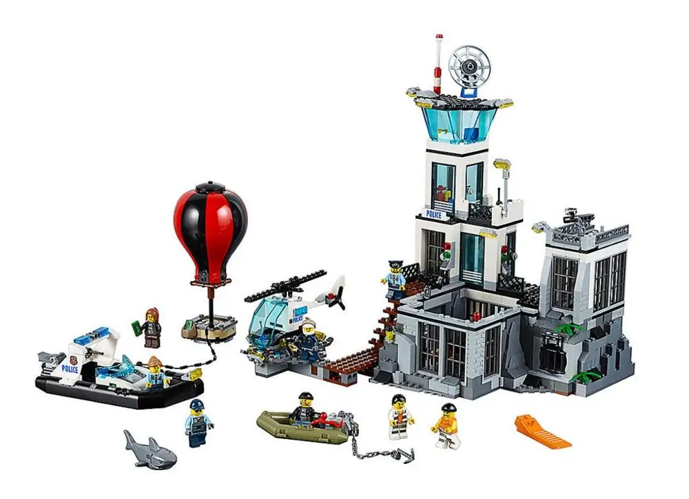 Tanie Kompatybilny Legoinglys miasto serii 815 sztuk wyspa Prison policji wyspie zestaw klocki klocki edukacyjne śmieszne 60130 zabawki