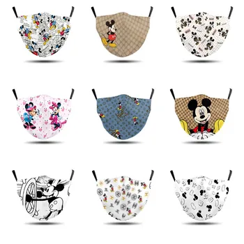 

Disney Mickey Mask Kid Mask Washable Reusable Mask Anti Dust Half Face Mouth Mask PM2.5 Haze Proof with Filters