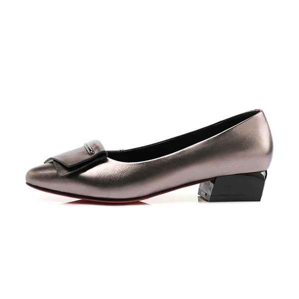 JSI/женские туфли-лодочки с острым закрытым носком; однотонные женские туфли из натуральной кожи; женские туфли ручной работы без застежки на низком каблуке; сезон весна-осень; jo323 - Цвет: gray