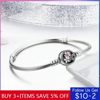 

CodeMonkey 100% Real Sterling Silver Flower Original Bracelet Fit CodeMonkey Beads Charms DIY Jewelry Gift For Women CMC919