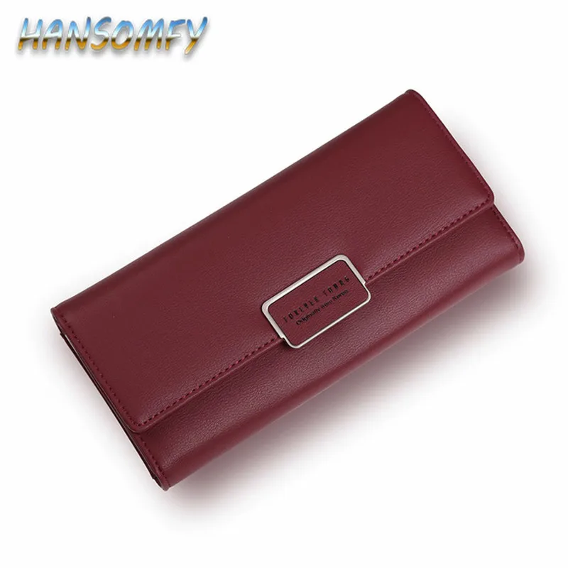 

Fashion Elegant Women Long Leather Wallet Portable Multifunction Solid Color Purse Hot Female Change Purse Lady Clutch CY-48