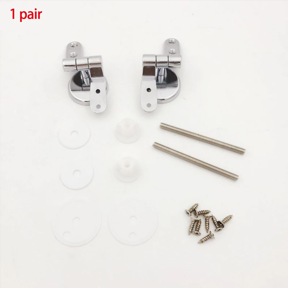 Toilet Seat Hinges Pair of Chrome Finished Replacement Hinges For Wood Toilet Seats Including Fittings by