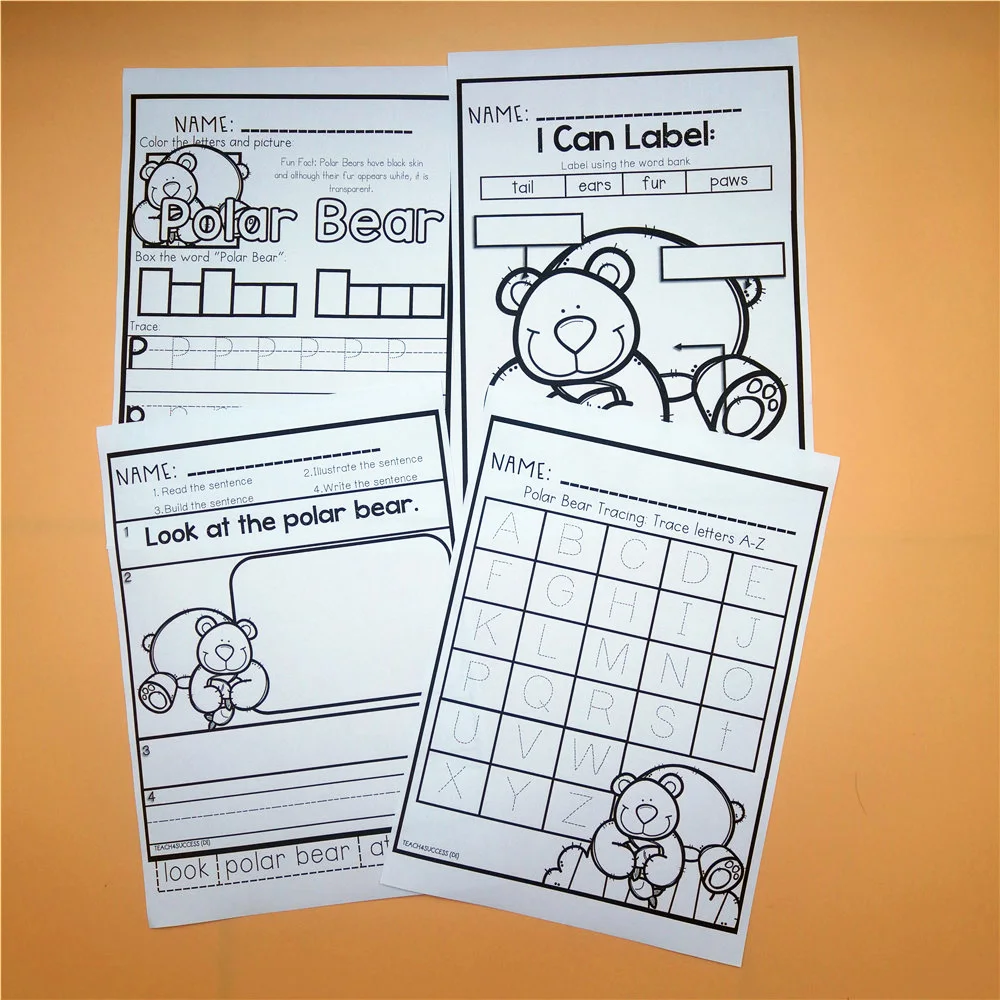 53 страницы учебник с белым медведем что вы слышите английский детская книга для