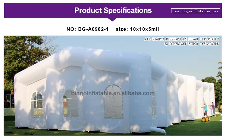 Гигантский Прочный 10x10x5 м надувные белые свадебные палатки/большие надувные палатки для вечерние или праздничные/наружные надувные игрушечные палатки