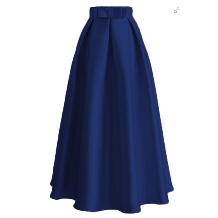 Модная женская юбка-пачка с бантом; длинное бальное платье; юбка принцессы; элегантные скромные мусульманские Вечерние юбки длиной до щиколотки; одежда в исламском стиле - Цвет: navy blue