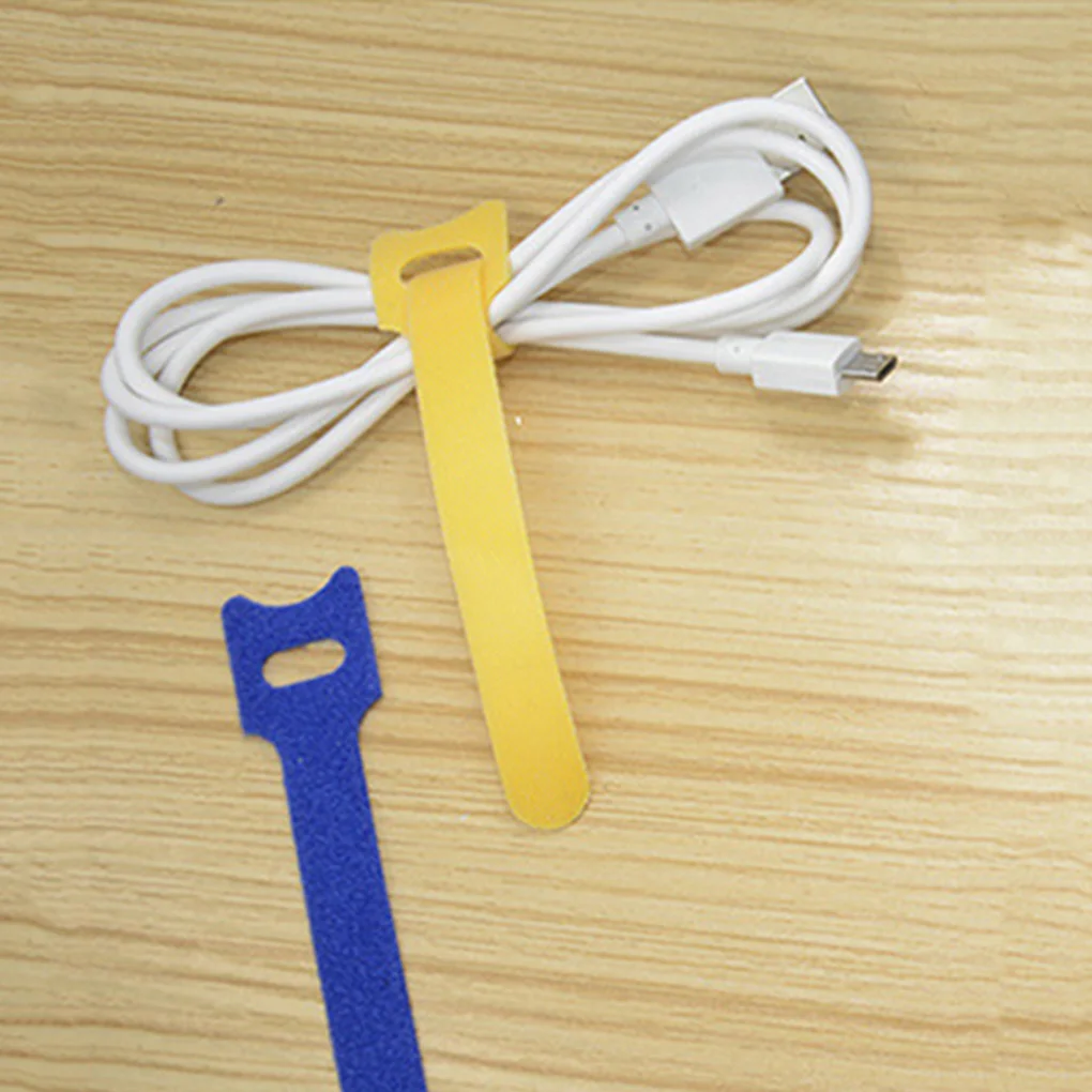 Cables de conexión tipo T, organizador de cables reutilizable, 15&#215;1,2 cm, correas coloridas de conexión de Cable de datos de ordenador, 20/50 piezas, AKITECNO.CL