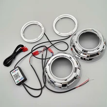 

3.0inch H1 Bi xenon Projector lens Shrouds RGB app Bluetooth Led angel eyes cover mask