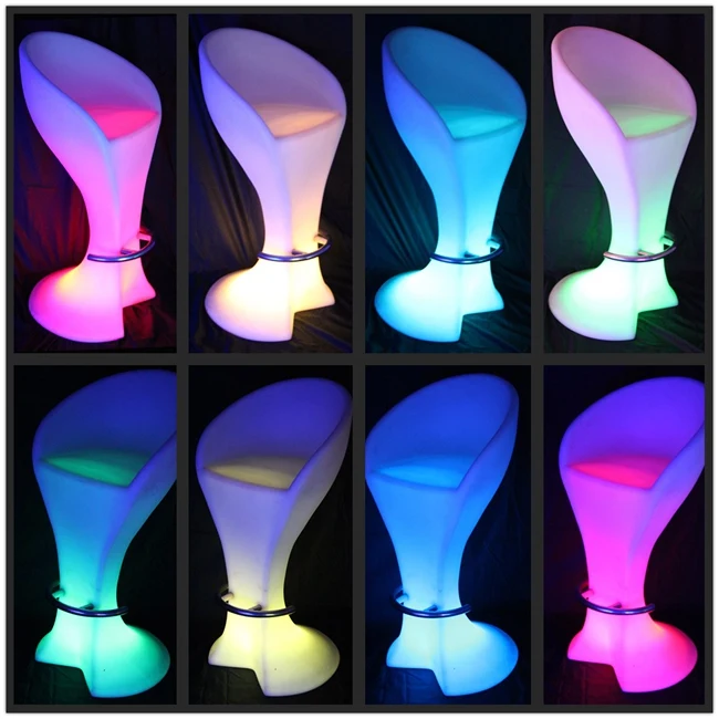 Colorful LED Cocktail Bar Table plastc KTV Coffee Table Remote Control Color Change Commercial Furniture supplies bar table set