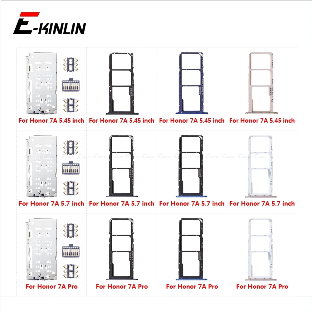 

Sim Card Tray Socket Slot Reader Adapter For HuaWei Honor 7A Pro Micro SD Card Holder Connector Container Replacement Parts