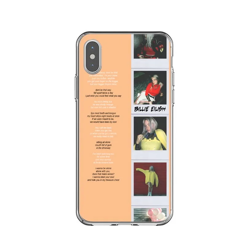 TPU Billie eilish Радуга blohsh океана глаз чехол-накладка на заднюю панель из силикона и мягкого ТПУ с крышкой чехол для iPhone X 5 5S SE 6 6S Plus 7 8 плюс XS MAX XR - Цвет: TPU