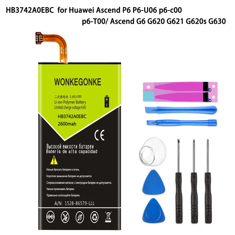 WONKEGONKE HB3742A0EBC Аккумулятор для Huawei Ascend P6 U06 p6 c00/Ascend G6 G620 G621 G620s G630