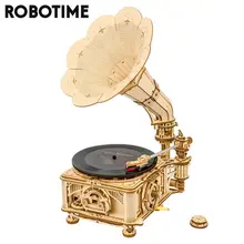 Robotime Rokr 1:1 424 adet DIY el krank klasik gramofon AHŞAP Model yapı kitleri montaj oyuncak hediye çocuk yetişkin için LKB01