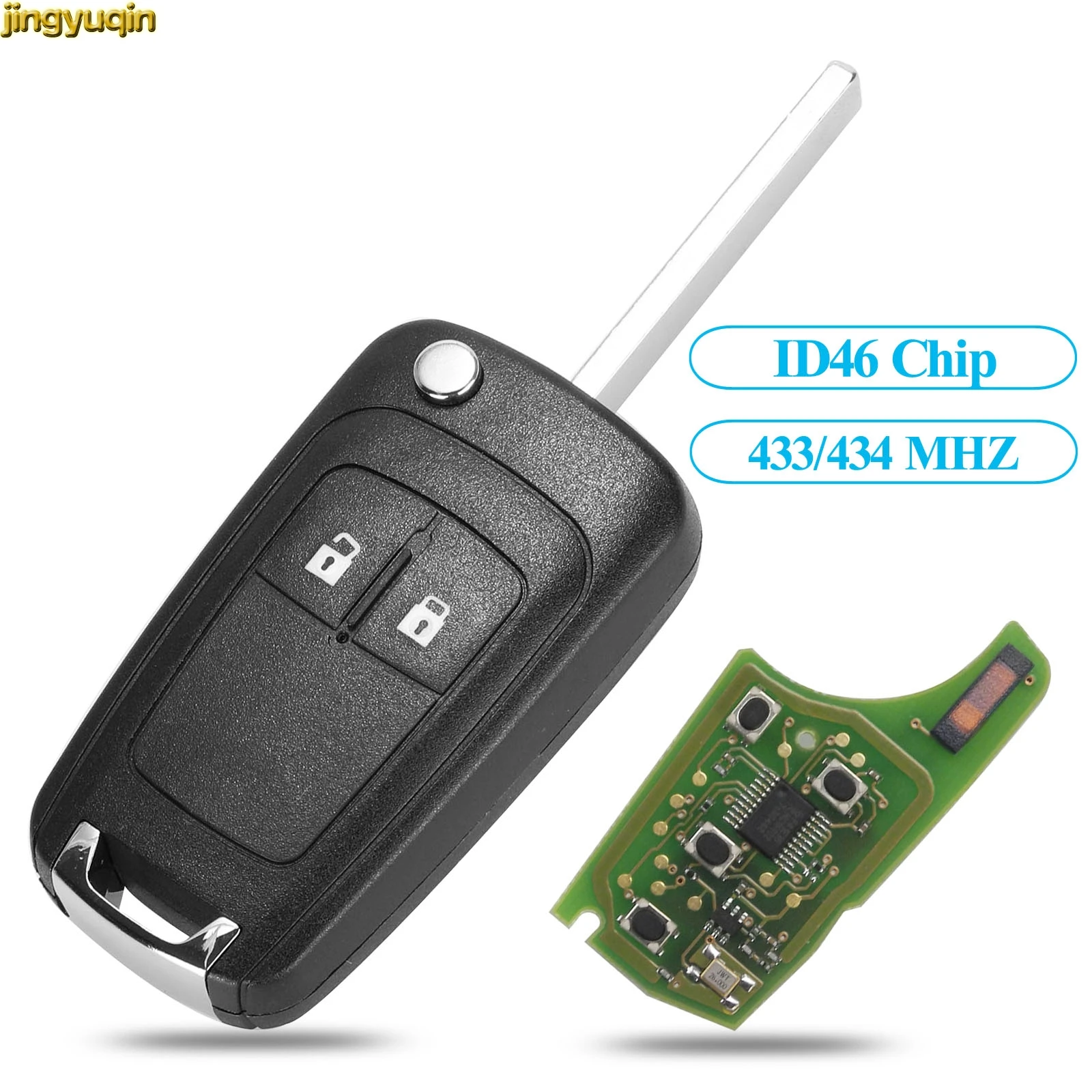 Jingyuqin 2 кнопки Modified Cut лезвие Remote Ca F Флип Складный ключ автомобиль Shell для Chevrolet Epica